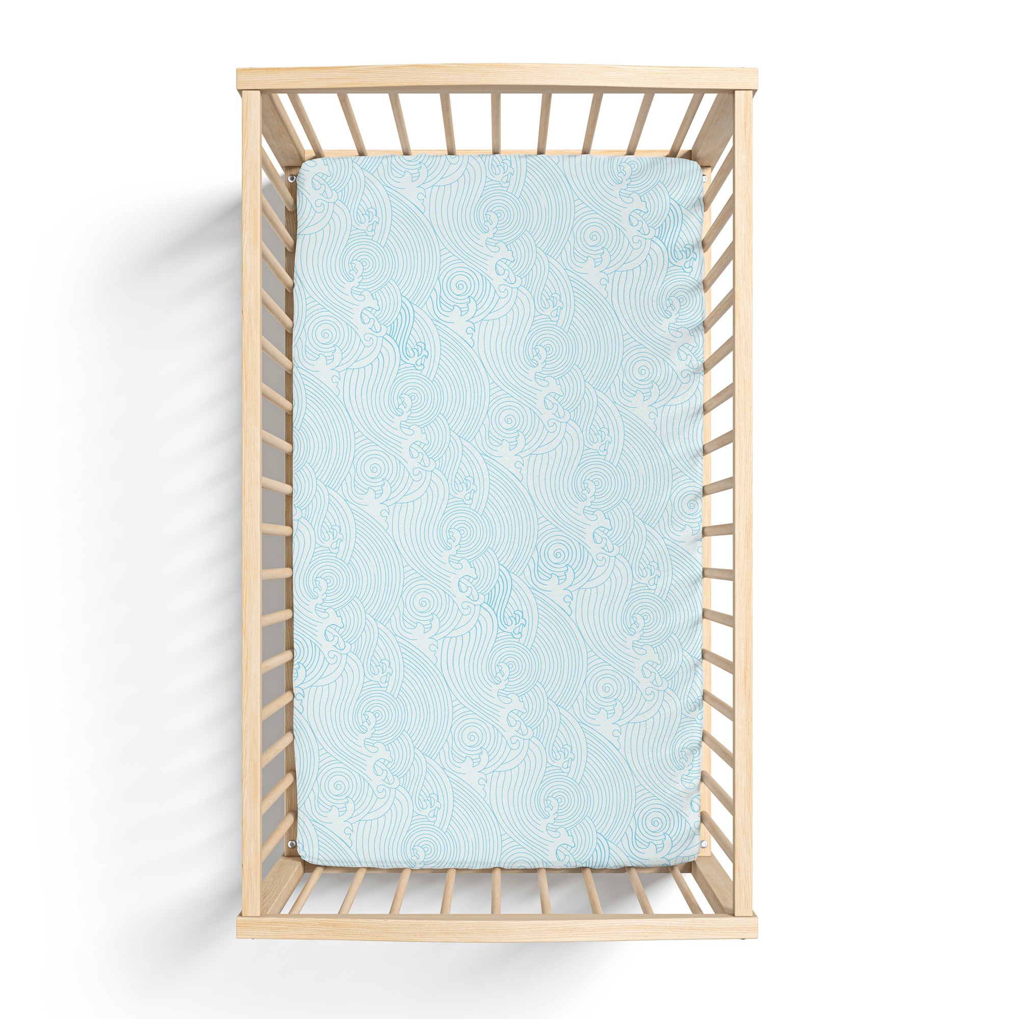 Organic Crashing Sea Waves Bamboo Cotton Blend Crib Sheet